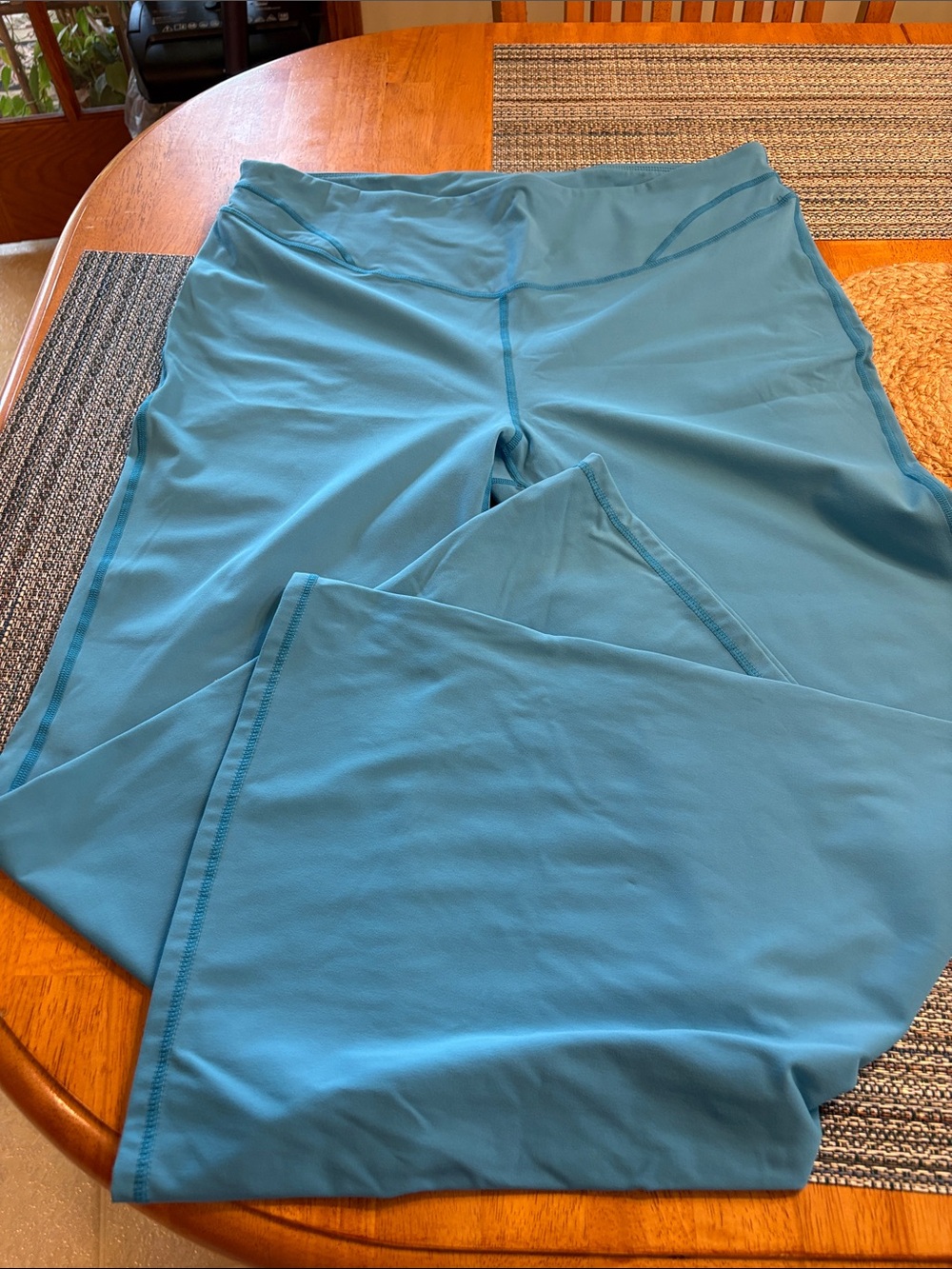 Mono B Light Blue Athletic flare leg leggings inseam 29